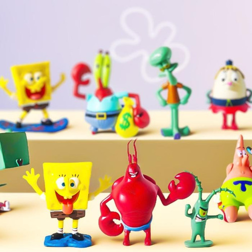 Presente Personagens Bob Esponja Coleção Aniversário 12un