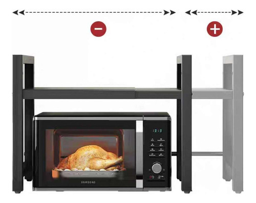 Estante Repisa Extensible Horno Microondas Con Ganchos Rack