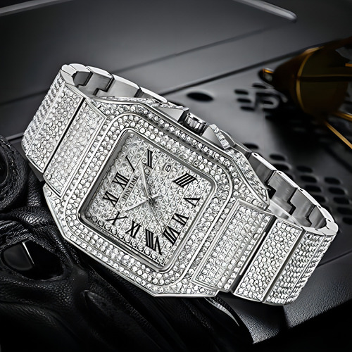 Gosasa Moda Hip Hop Reloj De Cristal Para Hombre Bling Bling