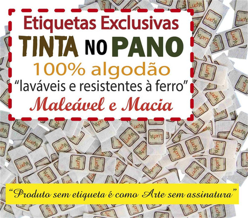 150 Etiquetas Personalizadas Em Algodão P/ Roupa Artesanato.