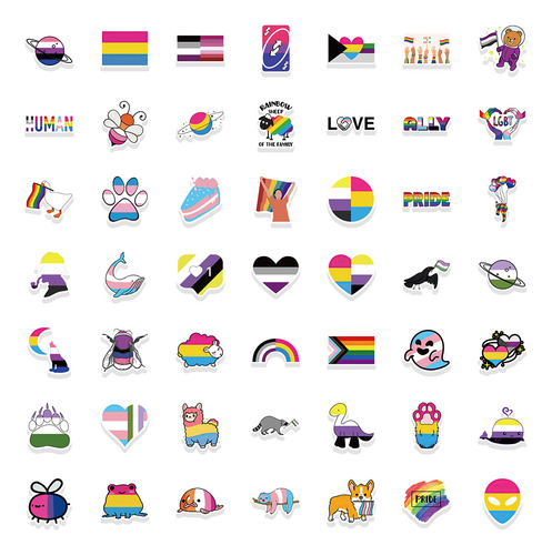 Adesivos De Orgulho Assexual 10/30/50/100 Peças Misturam Não