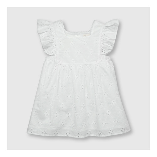 Vestido De Bebé Niña Blanco (3 A 36 Meses)