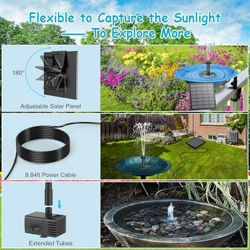 Kit De Fuente Solar Gaizerl, Panel De Vidrio De 1 8w, Bomba