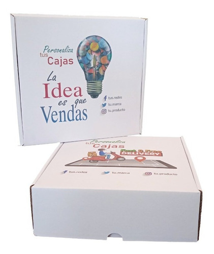 Mailbox 30x30x10cm 100 Pz Blanca Impresa Tapa Exterior E Int Blanco
