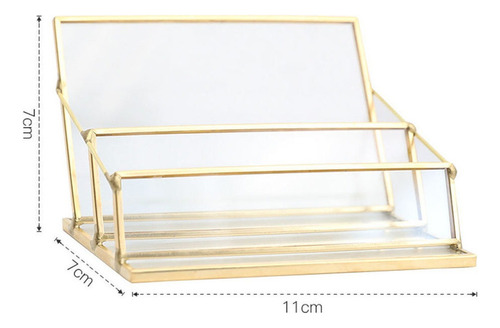 Soporte Para Tarjetas De Visita El 11x7x7cm Dorado Claro.