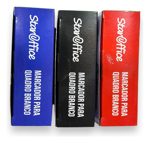 Caneta Marcador Para Quadro Branco Cx 12 Pinceis Staroffice Cor Azul