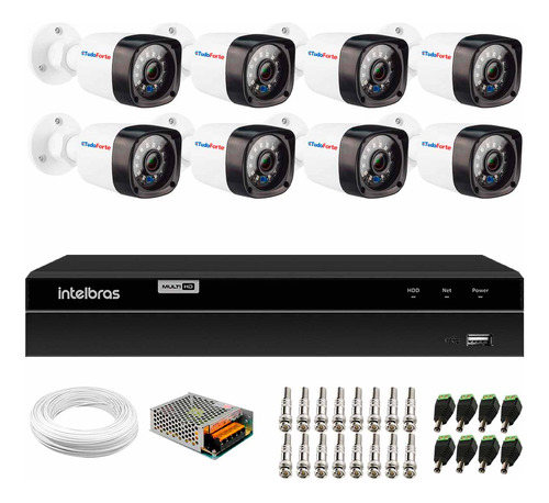 Kit Cftv 8 Camera Segurança Full Hd 1080p Dvr 1108 Intelbras