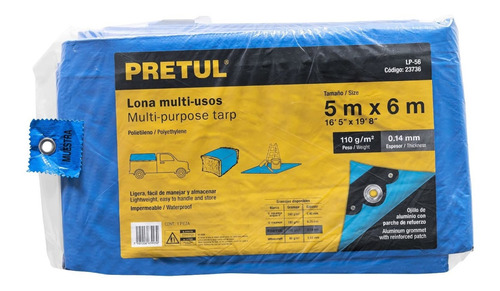 Lona Toldo Impermeable Protección Uv Pretul 5 X 6 Mt Lp-56