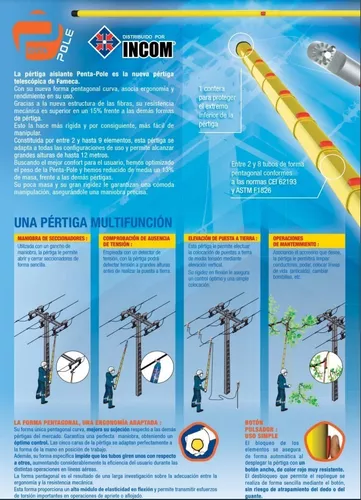 Pértiga telescópica Penta-Pole. – Seguridad Eléctrica, Pisos Dieléctricos