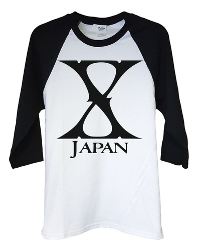 Polera Raglan 3/4 X Japan Logo Metal Abominatron