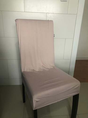 Capa De Cadeira De Jantar Malha Lisa - Kit 6 Unidades Cor 782 Rosa Quartzo
