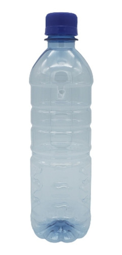 Botella Pet Agua Azul 500ml Con Tapa Seguridad (10 Pzas)