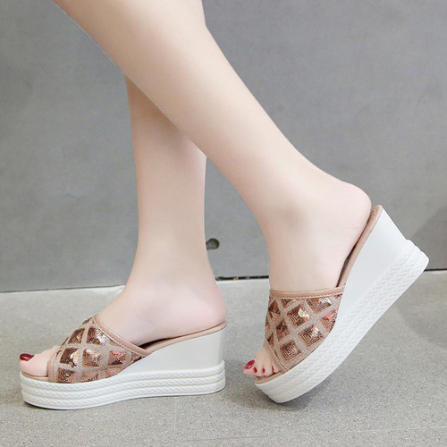 Sandalias De Tacón De Cuña Y Plataforma Para Mujer, Zapatos