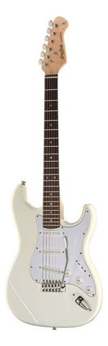 Guitarra eléctrica Harley Benton Standard Series ST-20 de tilo white high-gloss brillante con diapasón de arce asado