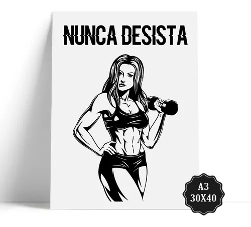 Placa Decorativa Frases de Motivação Nunca Desista 30x40cm