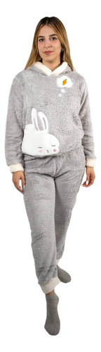 Pijama Sherpa Mujer De Conejo Con Capucha