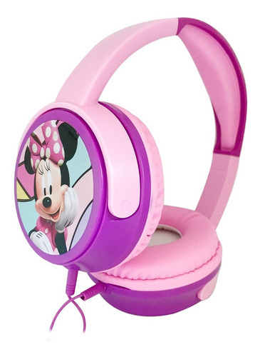 Audiófonos Con Cable Temático Disney Micrófono Desmontable Color Violeta