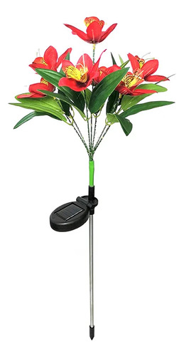 Nueva Lámpara Led Con Luz Solar, Orquídea, Rosa, Césped, Par