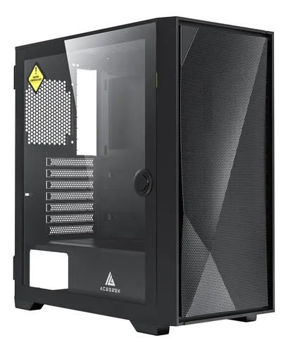 Imagem do produto Gabinete Gamer Acegeek Striker A411 Mesh, Mid-Tower, Lateral de Vidro, Preto, AG-STRIKER-A411-BK em Mercado Livre