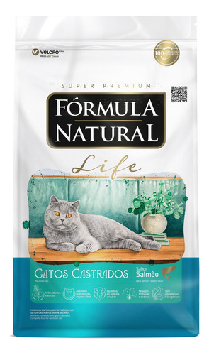 Ração Fórmula Natural Life gato adulto castrado salmão 1kg
