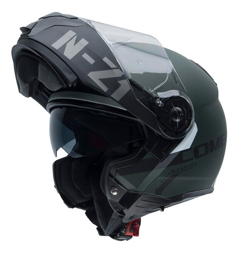 Capacete Articulado Nzi Combi2 Flydeck Verde Militar Cor Verde-escuro Tamanho do capacete 58/M