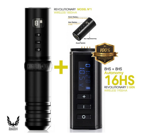 Imagen 2 de 7 de Tattoo Batería Pen Wireless Revolutionary 1950mah 2g 8hs Lcd