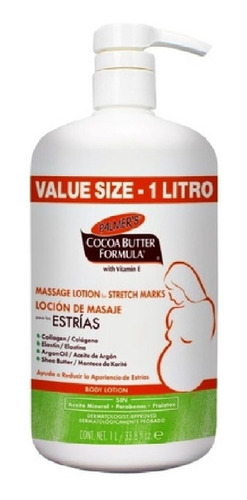 1 Litro Crema Loción Anti Estrías Embarazo Palmers Cocoa