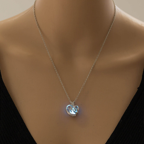 Collar Con Colgante De Piedra Hueca Que Brilla En La Oscurid