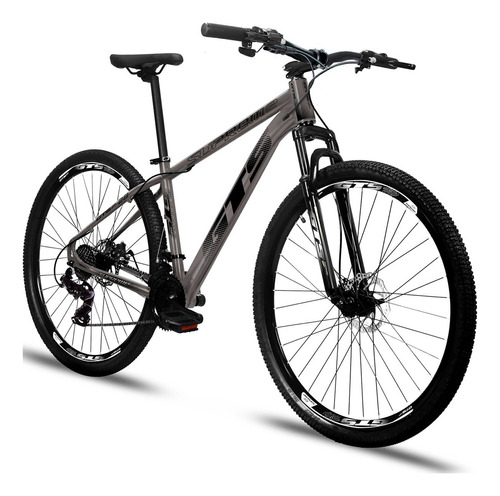 Bicicleta Aro 29 Gts Supreme Quadro Aluminio 24v Freio Disco Cor Cinza/preto Tamanho Do Quadro 19  