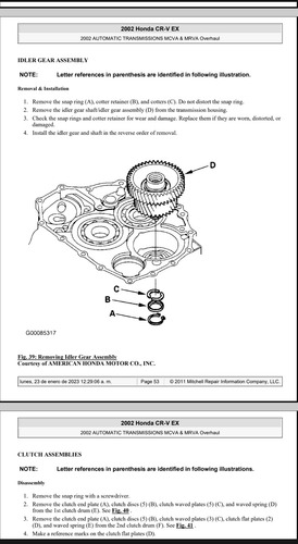 Manual Para Transmisión Automática Honda Cr-v 2002-2005 (Usado)