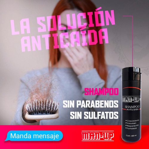 Manup Shampoo Control Caida Hombre Y Mujer Kit 3