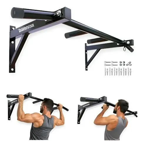 Barra Fixa de Parede Pull-up Preta
