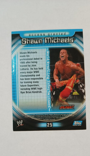 2006 Topps Wwe Insider Restricted Access 25 Shawn Michaels (Usado)