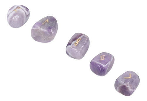 25 Piezas De Piedras Rúnicas Naturales Grabadas Con El Alfab