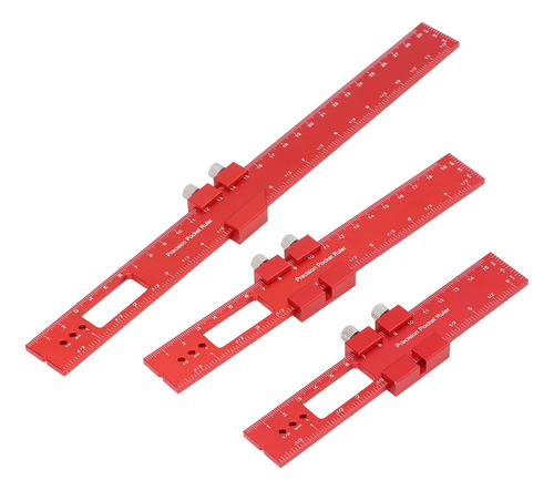 Regla Deslizante Métrica De Metal En Pulgadas, 3 Piezas, Tip