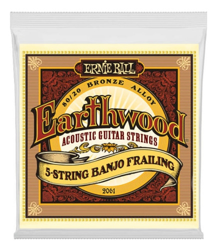 Encordoamento Ernie Ball Banjo 5 Cordas Earthwood P02061