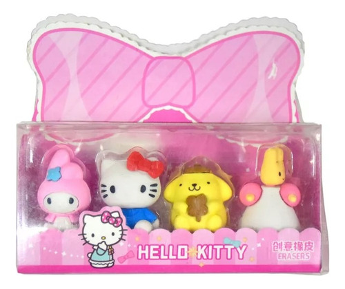Set De 4 Gomas De Borrar Coleccionables Hello Kitty Kuromi