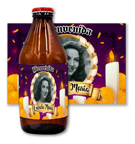 Caguamitas Personalizadas Dia De Muertos 2pz