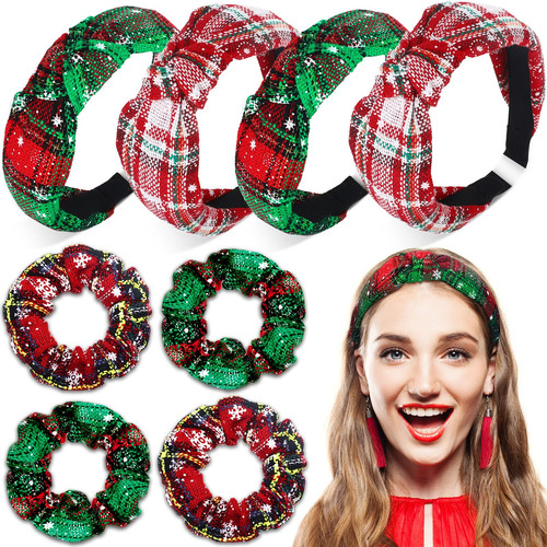 4 Diademas De Copos De Nieve Cuadros De Navidad 4 Gomas Para