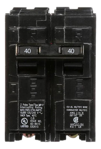 Interruptor Termomagnetico Siemens 2 Polos 40 Amperes