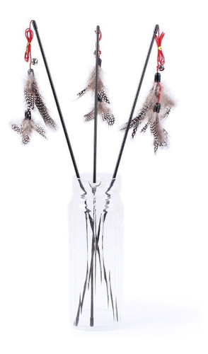 Imagen 2 de 6 de Juguete Varita Para Gatos Con Plumas Y Cascabel