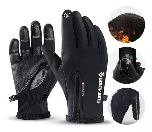 Las mejores ofertas en Guantes y guantes de ciclismo negros impermeables  para hombre
