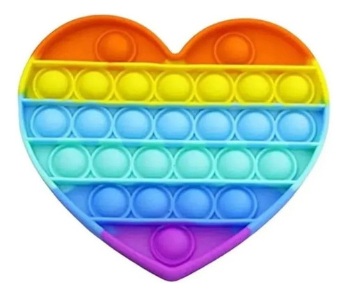 Juguete sensorial antiestrés Pop It Fidget Toys, color corazón
