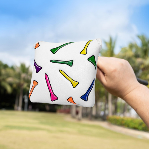 Cuero Golf Mallet Putter Talla Única Cuadrado 12,5x12cm