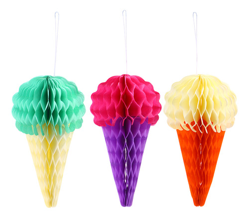 Papel De Helado Honeycomb Ice Para Colgar En Fiestas, 3 Unid
