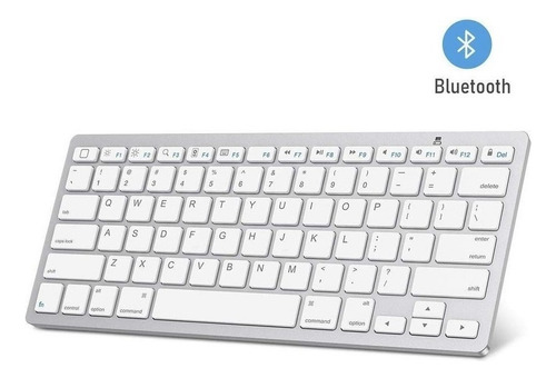 Teclado Para Notebook Bluetooth Sem Fio Ultra Slim Cor De Teclado Branco