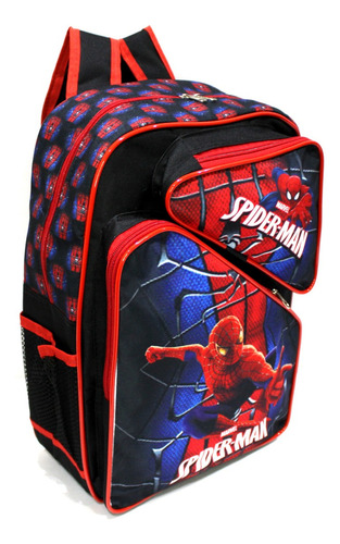 Mochila Infantil Homem Aranha Teia Meninos G Costas Escolar Cor Preto Desenho do tecido Spiderman Homem-Aranha