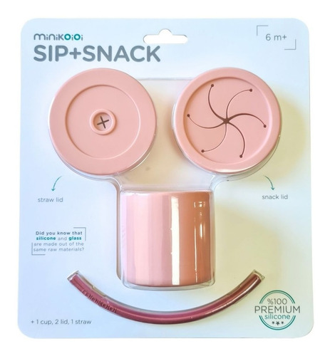 Imagen 2 de 10 de Vaso 3 En 1 Contenedor Cereales Sorbete Minikoioi Sip+ Snack