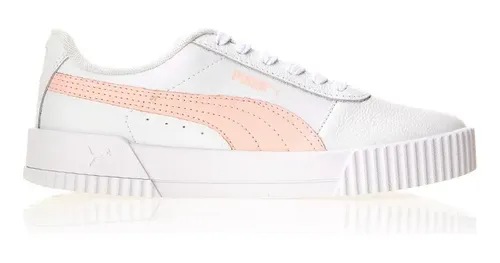 Tênis Casual Feminino Carina Lux Puma Branco E Rosa Liso 35
