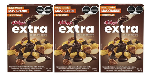 3 Cereal Kellogg's Extra Chocolate 490g